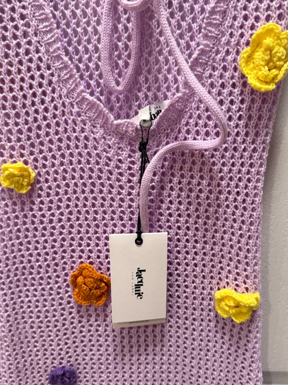 Jacquie The Label Lilac Crochet 3D Floral Maxi Dress Size S NWT - Picture 5 of 6